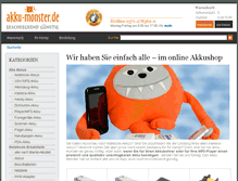 Tablet Screenshot of akku-monster.de